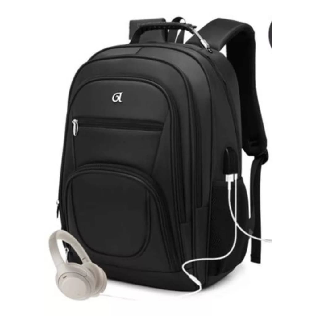 Mochila Notebook Alça Cabo De Aço + Cabos Auxiliar Usb cabo auxiliar para fone Ouvido UNISSEX