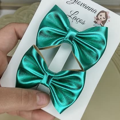 Duplinha de Laço Gravatinha de Lonita Metal/ Parzinho de Laço de  Lonita Infantil/ Laço de Cabelo Infantil