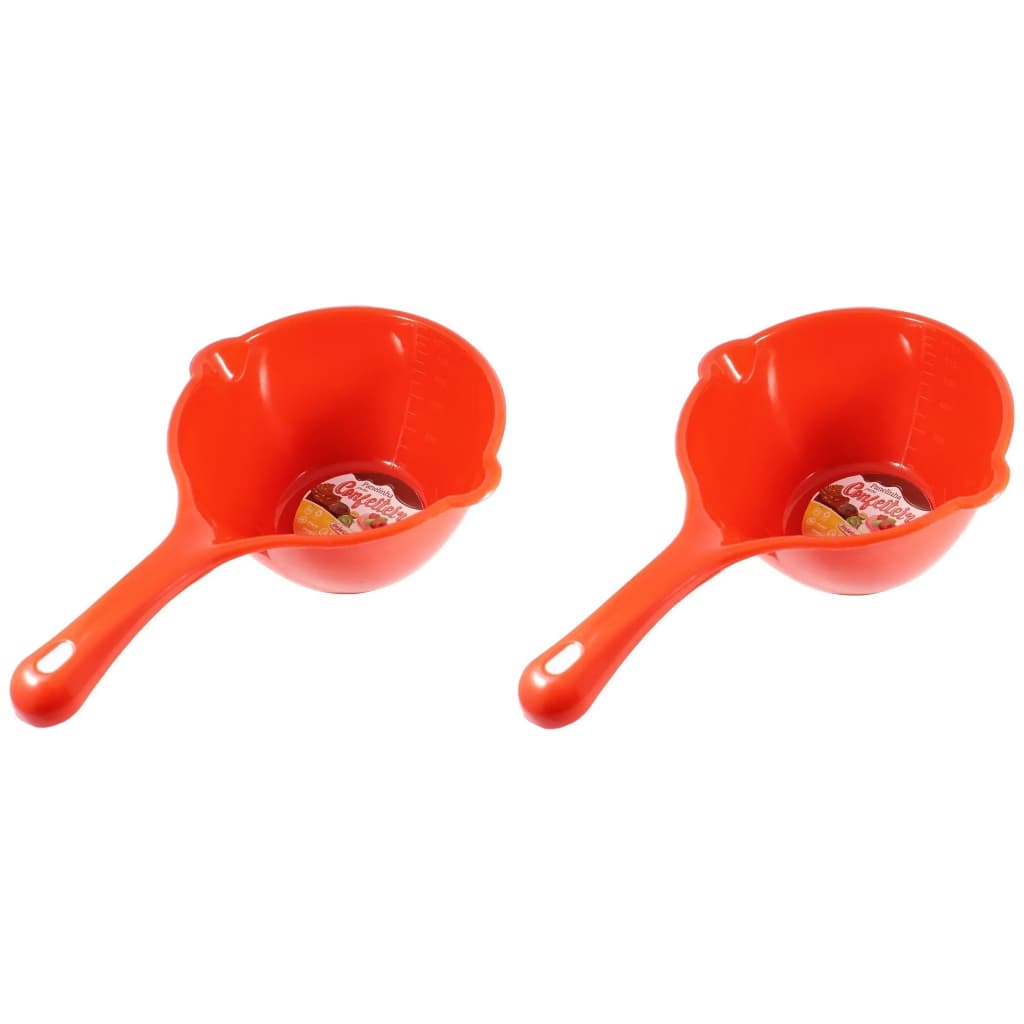 2 Panelinhas de Confeiteiro Plástico Coloridas 1,1 L Confeitaria Cozinha Prática Multiuso