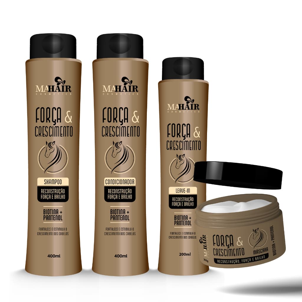 Kit Capilar Força E Crescimento Mahair Com 4 Produtos