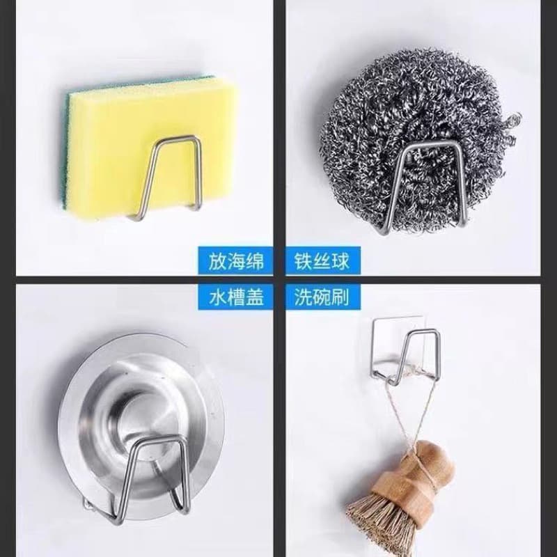 KIT 3 PCS Aço inoxidável Suporte Porta Esponja para bucha de piaPrateleira de cozinha