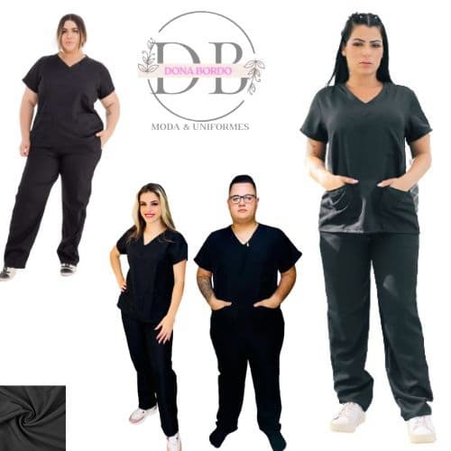 Conjunto Pijama Cirúrgico Unissex Gabardine Uniforme Hospitalar Clinicas Pijama Plus Size 10