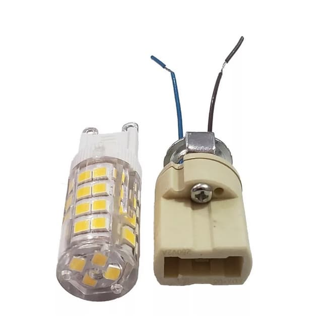 Kit Lampada Led G9 Halopin 5w Para Lustre Arandela + Soquete