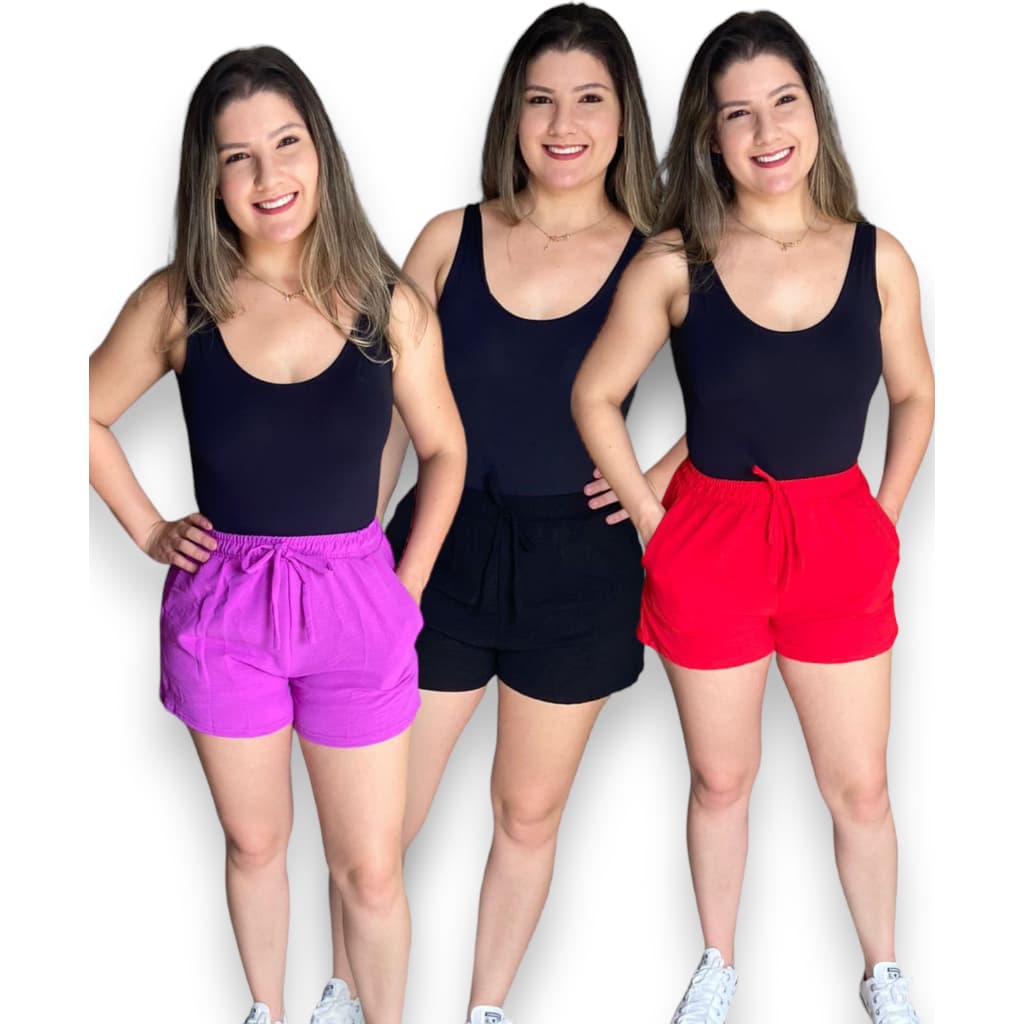 Short com Bolso Duna Shortinho Fresquinho tendência