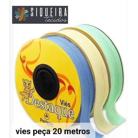 Viés Destaque Peripan * Peça de  20 METROS fechada ( 100% Algodão -35mm Largo - 24 mm Estreito-)