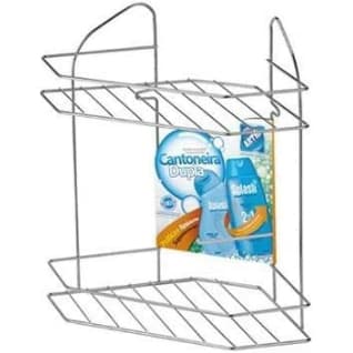 Prateleira Cantoneira Fruteira Suporte Dupla 33cm Cromada Porta Shampoo