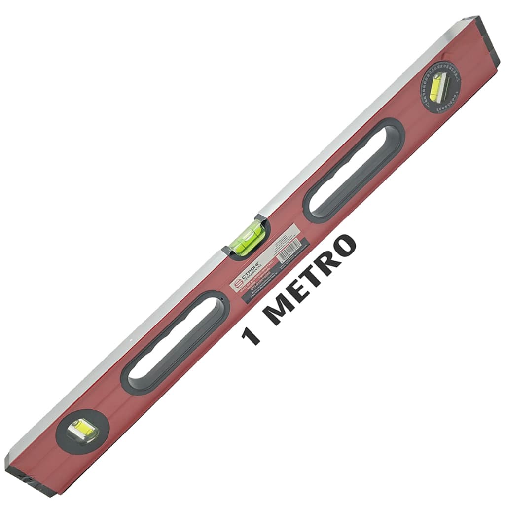 Nível 100cm Alumínio C/ Imã 3 Bolhas Base Magnética 1 Metro