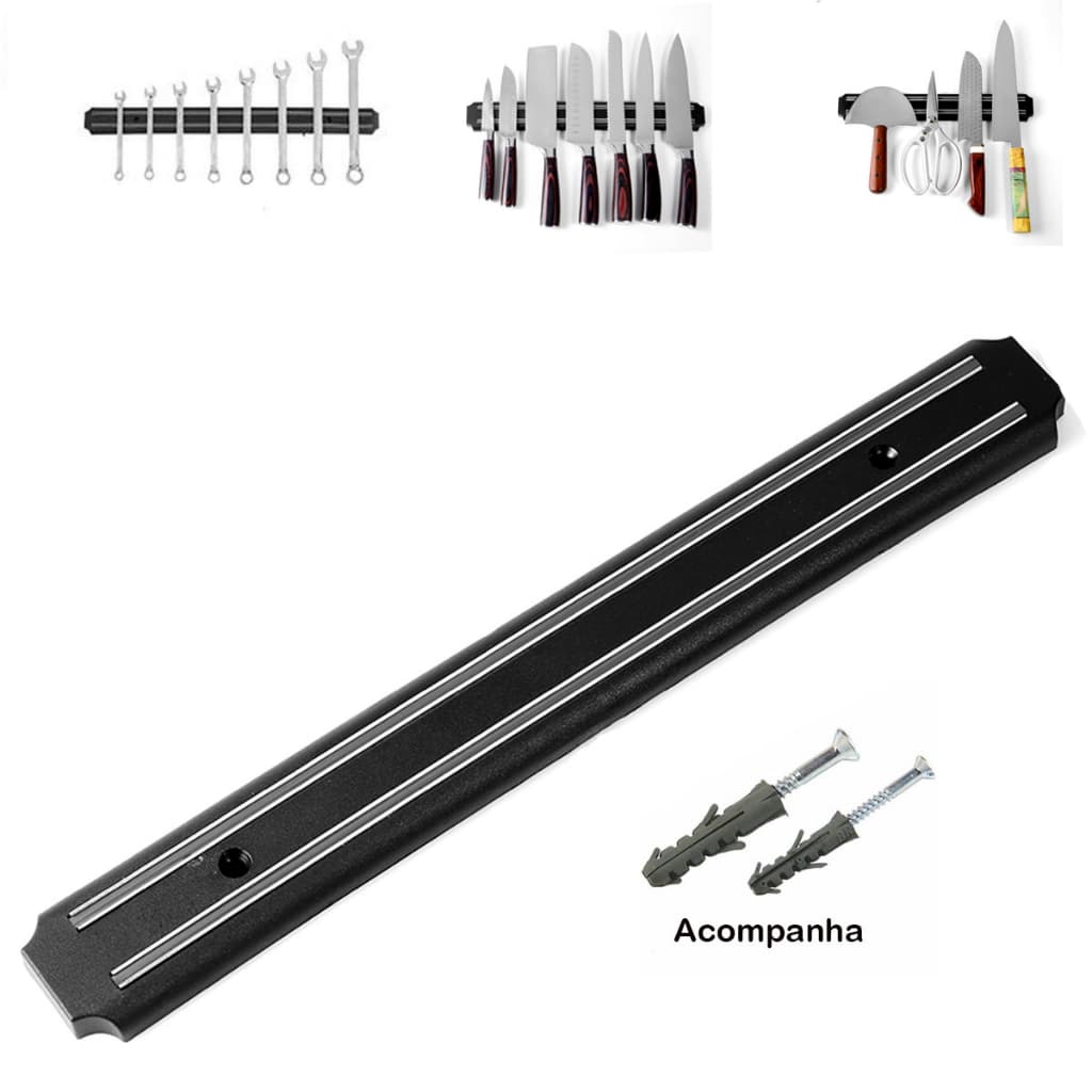 Barra Magnética 32cm Ima De Metal Suporte Com Imã Para Facas Ferramentas Utensílios De Cozinha