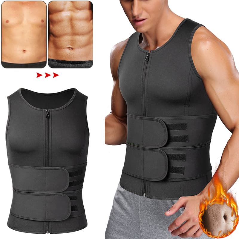 Cinta Power Masculina Abdominal Modelador Corporal Colete Ajustável Redutor De Cintura Sauna Queima Gordura Seca Barriga