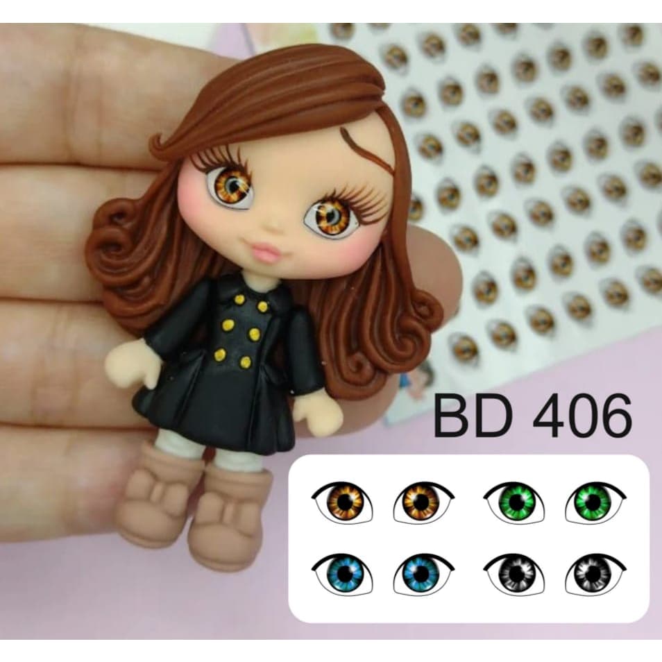 BD406 - ADESIVOS DE OLHOS RESINADOS HUMANIZADOS - OLHO BISCUIT