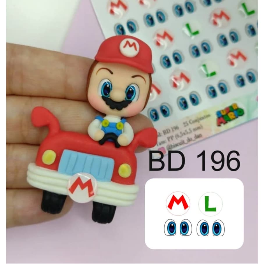 BD 196 - ADESIVO RESINADO OLHOS MARIO/LUIGI