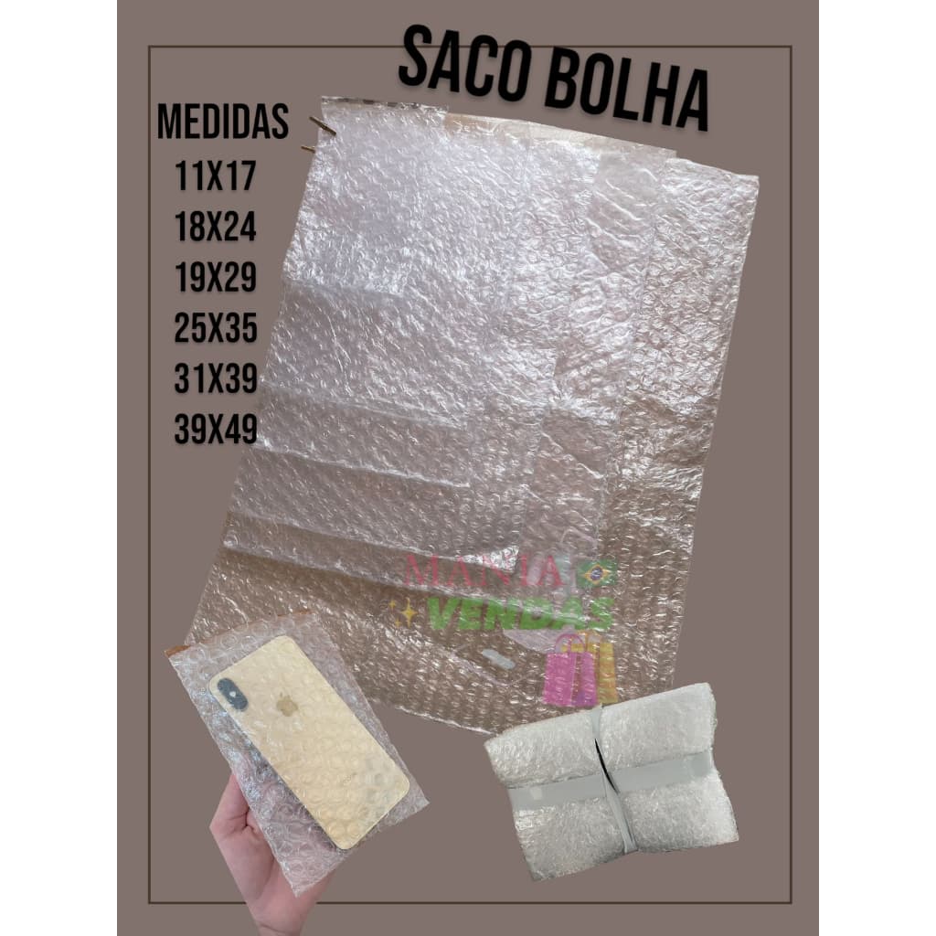 15 Unidades Saco Bolha Diversas Medidas Plastico Bolha para Envelopes de Envios 11x17 18x24 19x29 25x35 31x39 39x49