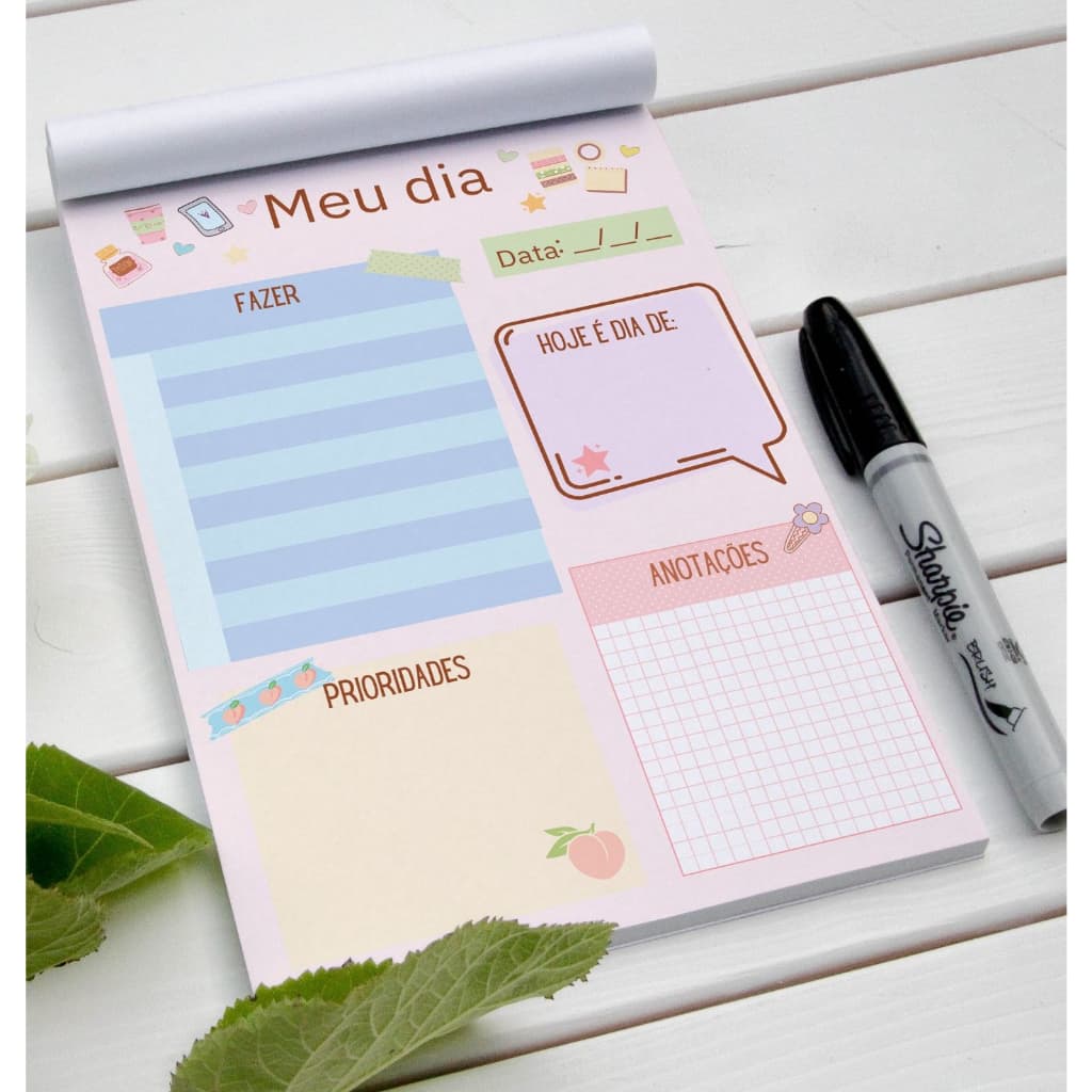 Bloco de Notas de Planejamento Diario A5 Não Datado - Erudittas Bloco de Anotações Planner Diario