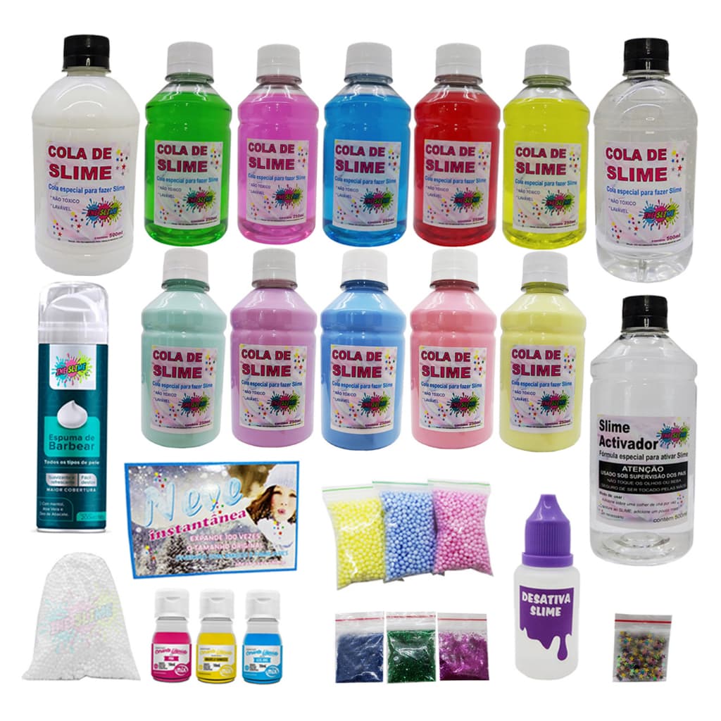 Kit Slime Completo - Kit Fazer Slimes-R10