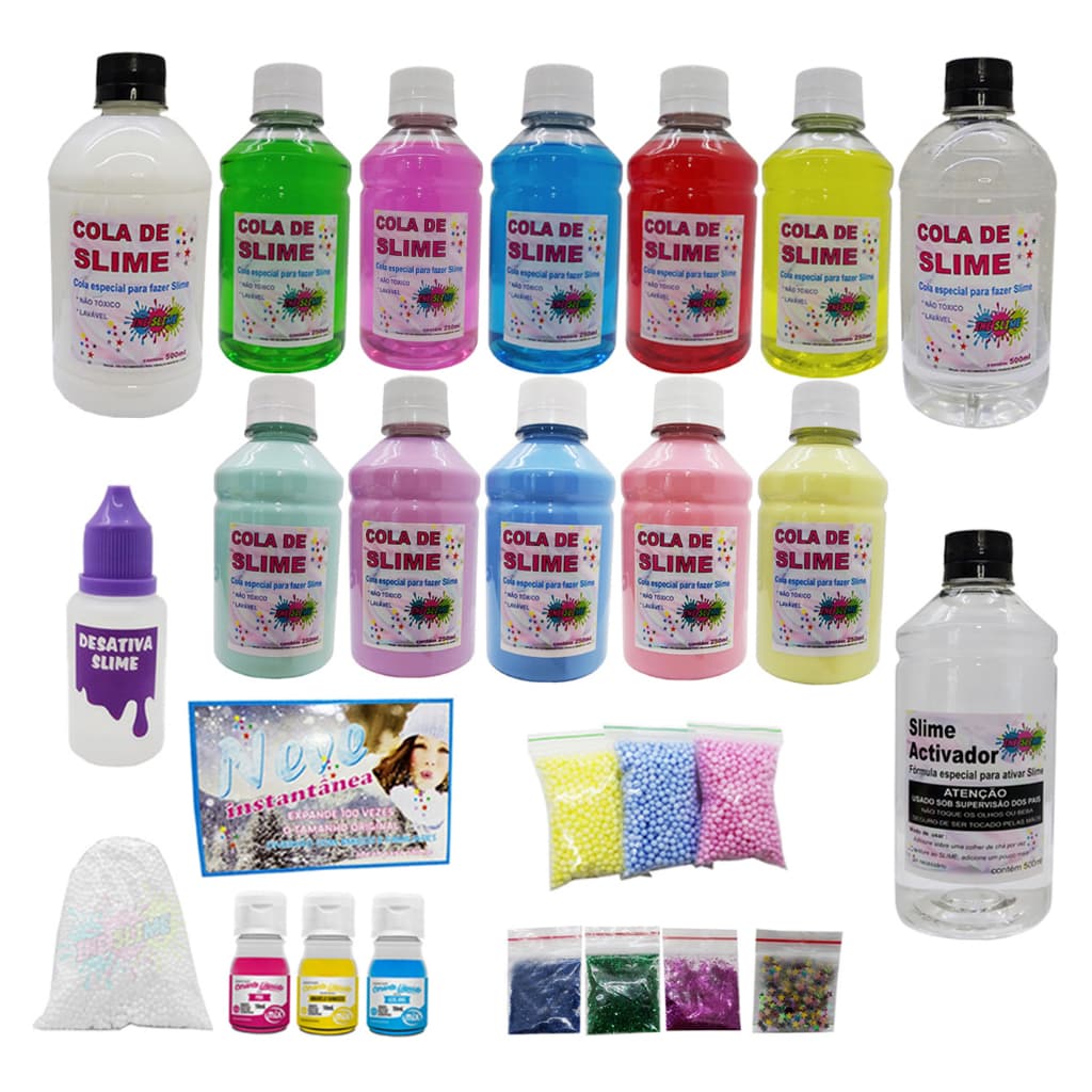 Super Kit Para Fazer Todo Tipo De Slimes Colas Clear Color-R10Novo