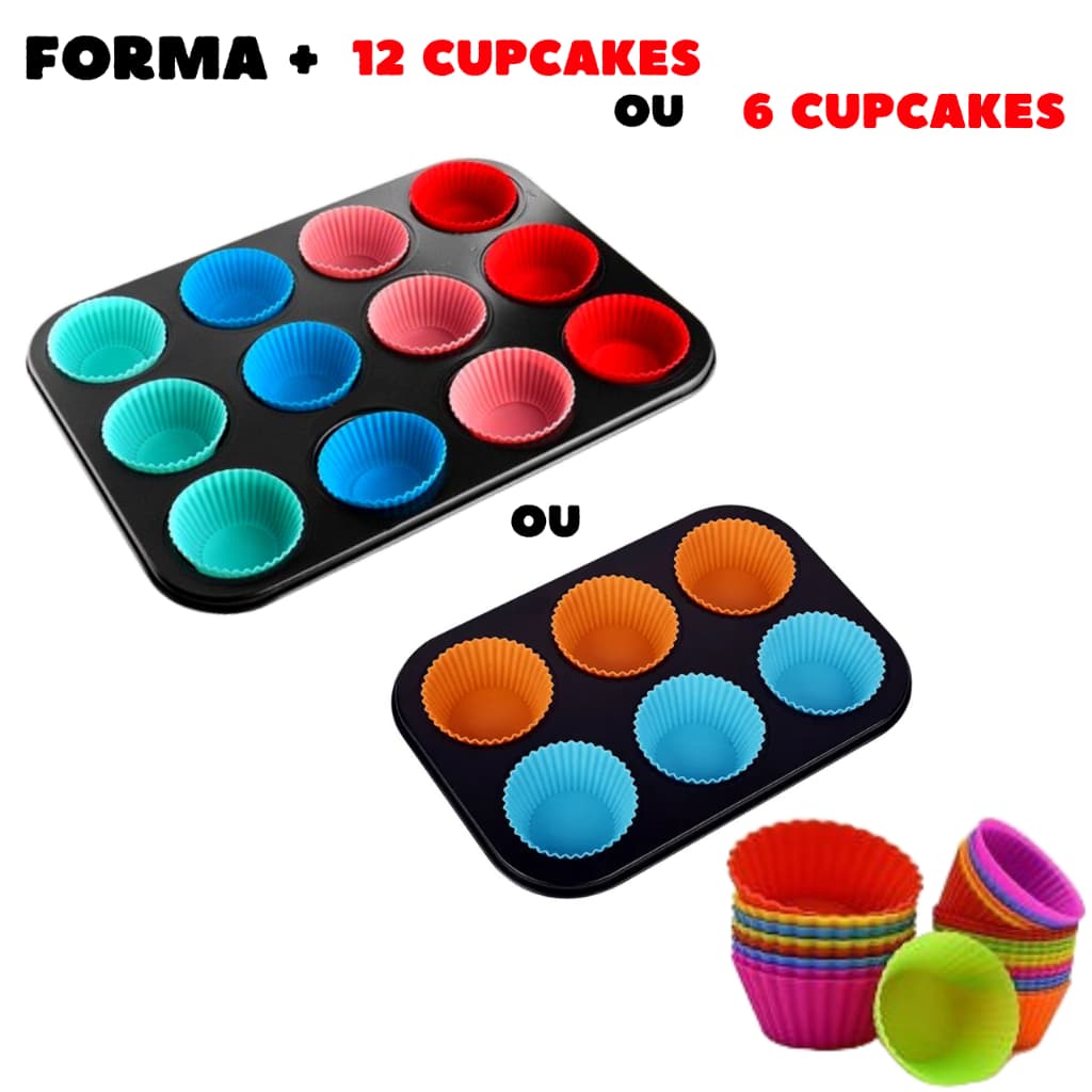 Forma Assadeira Pão De Queijo Antiaderente Formas Cupcakes Silicone