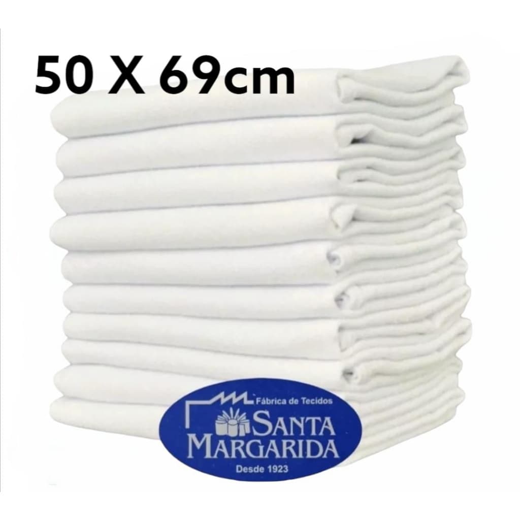 Pano Pé de Galinha GRANDE Kit com 10, 20 e 30 panos 50 X 69- 100% Algodão Branco - Santa Margarida