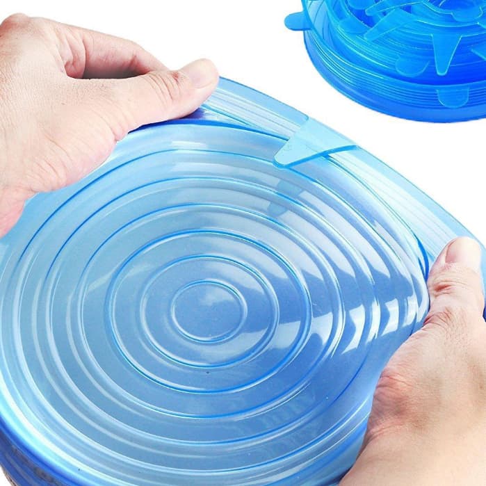 Kit 6 Tampas Panela Silicone Universal Reutilizável Elástica Tampas Silicone Cozinha Geladeira