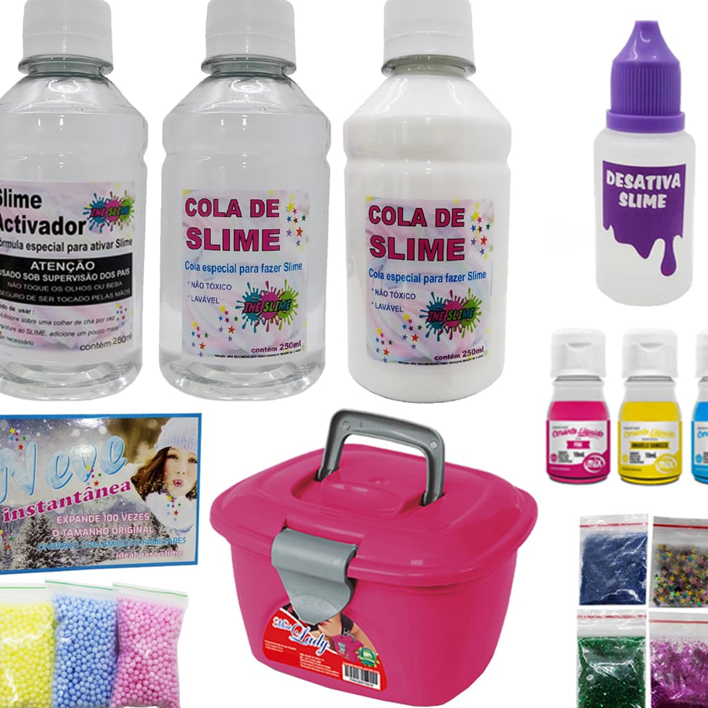 kit super divertido de slime com maleta ou copo BLACK FRIDAY