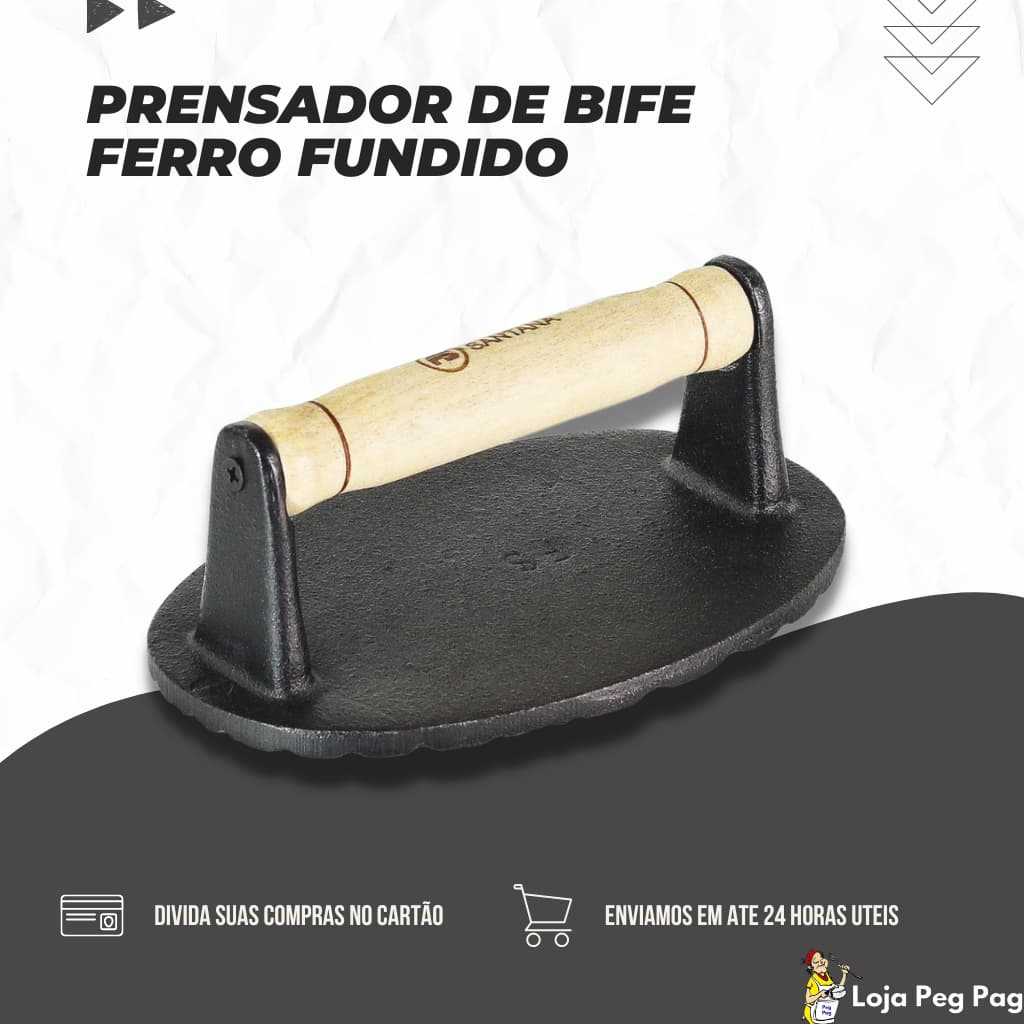 Prensador de Bife Ferro Fundido