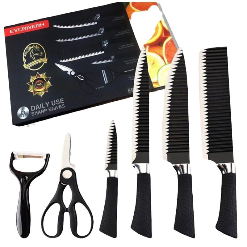 Jogo de facas Cozinha Com Descascador - 6 peças - Sharp Knives