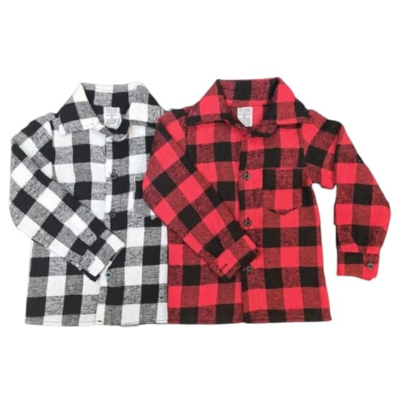 Camisa Infantil masculina manga longa flanelada Xadrez 01 a 10