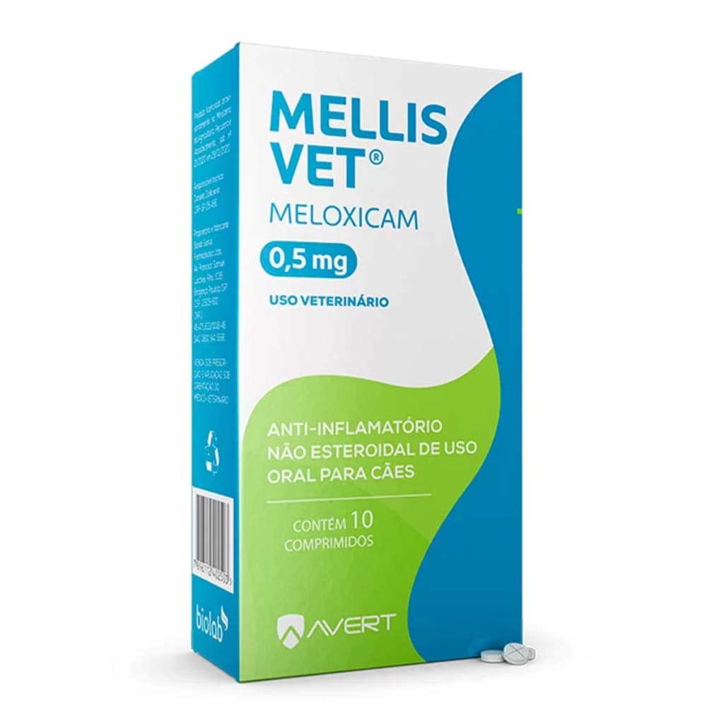 Mellis Vet Anti Inflamatorio 0,5mg Cães 10 Comprimido