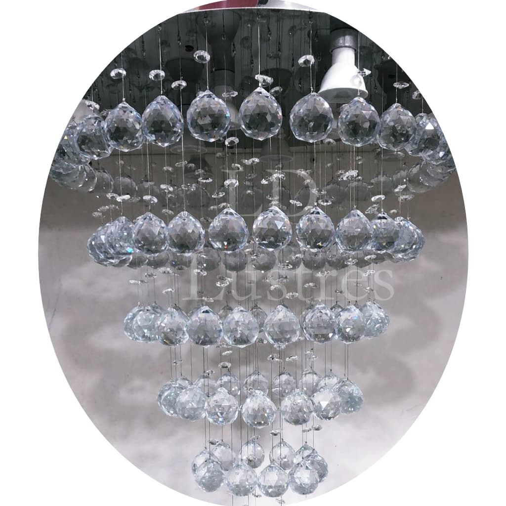 Lustre De Cristal Base 50cm Até 2 Metros De Altura