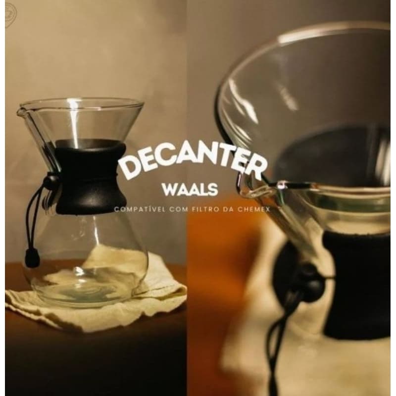 Decanter de cafe tipo chemex 6 a 8  xícaras 800 ml