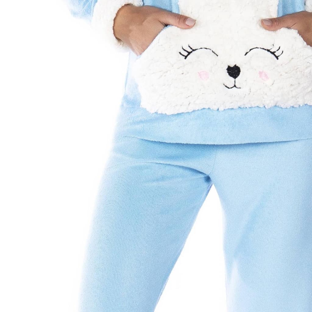 Pijama Feminino Com Bolso Canguru Quentinho Soft Inverno