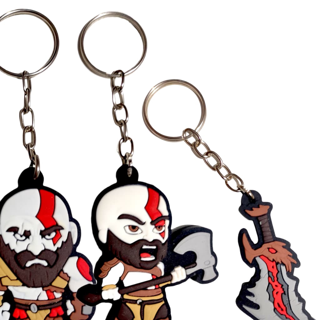 Chaveiros Emborrachados Geek Nerd Fãs do Jogo God Of War Kratos Lâmina do Caos ALTA Qualidade Colecionável Borracha
