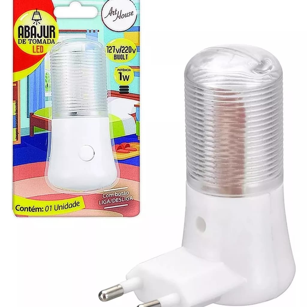 Abajur Tomada de Led Quarto Criança Bebe Infantil Luz Noturna