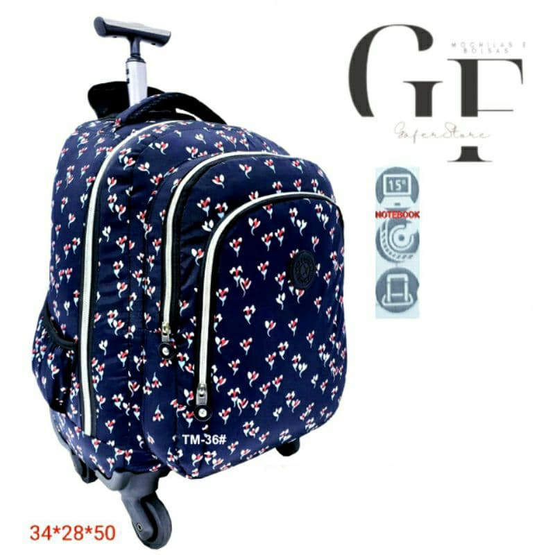 Mochila Rodas Giratórias 360 Escolar Bordo Tm36