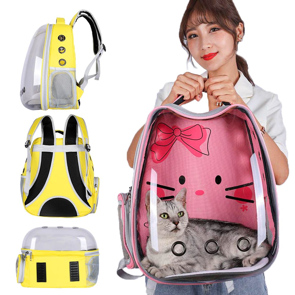 Mochila Pet Visão Panorâmica Cães Gatos Aves Roedores