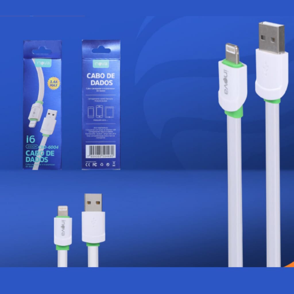 Cabo de dados e carregamento 2 metros  V8 /TIPO-C/IPHONE  Inova ( PITICO2M)