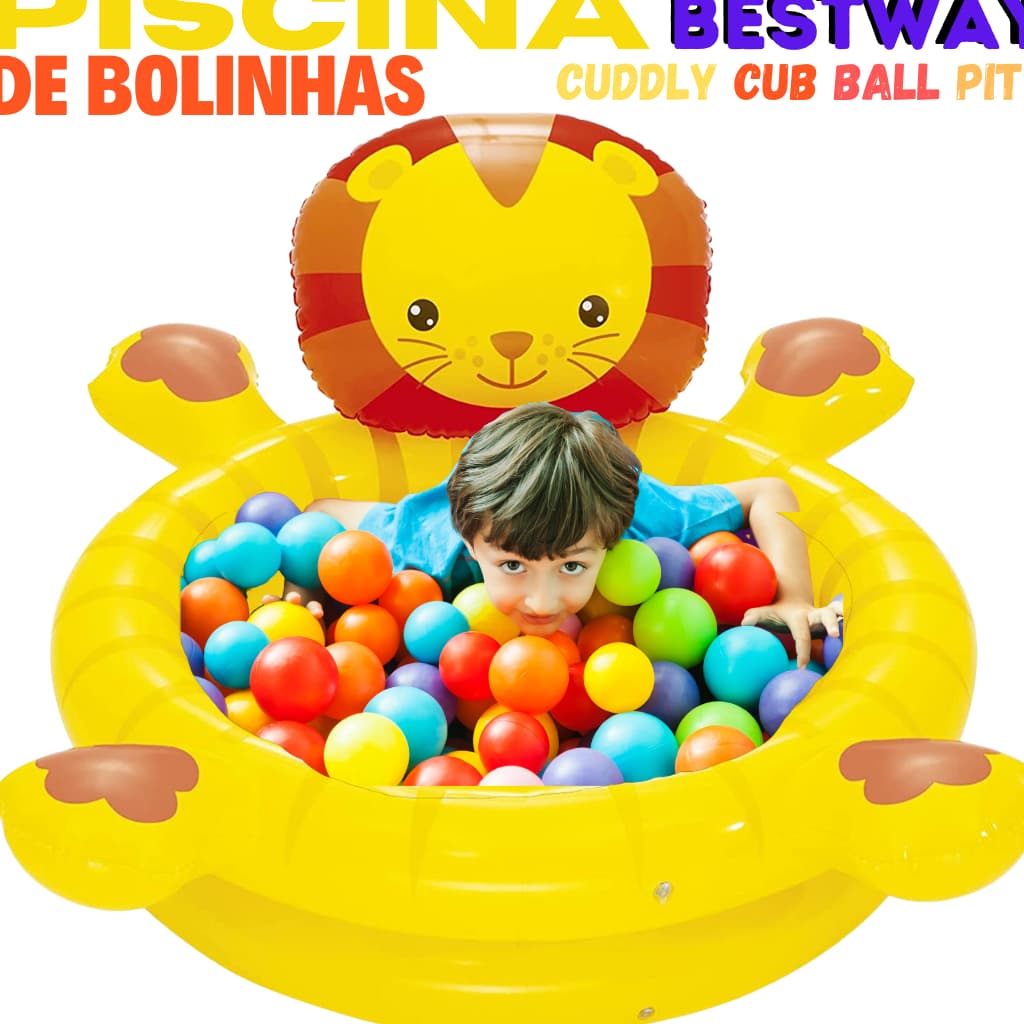 Piscina de Bolinhas Inflável Leãozinho com 50 Bolinhas Bestway.