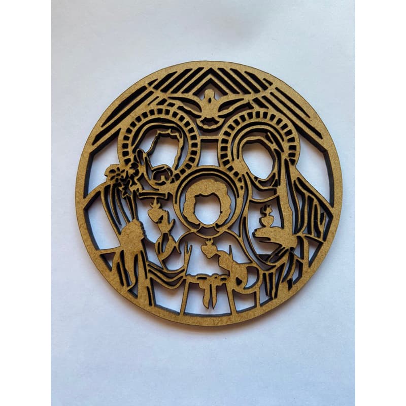 Aplique Sagrada família 8cm Mdf