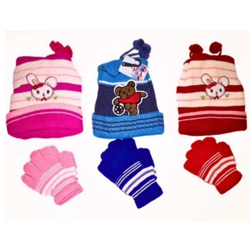 Touca E Luva Lã Bebê Infantil Pra Frio Inverno Feminino Masculino Ótima Qualidade