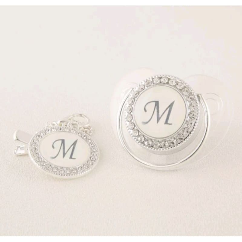 Chupeta Personalizada Transparente luxo com letra inicial