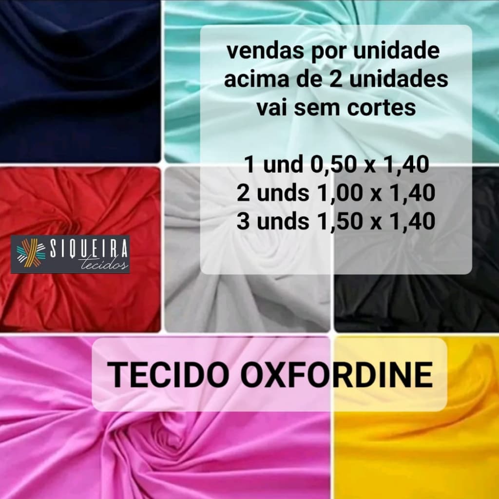 Tecido OXFORDINE  100% POLIESTER  (a partir de 50 cm x 1,50 MT  de largura).