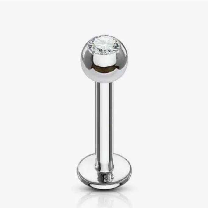 KIT 3 Piercing labret RETO zircônia aço inoxidável strass pedrinha tragus