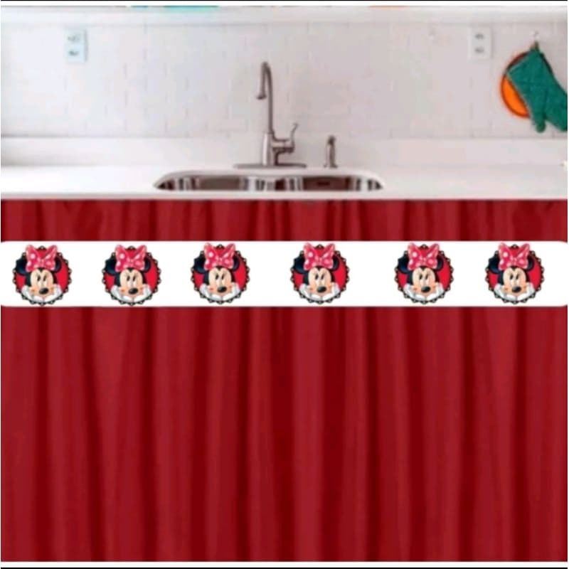 CORTINA PARA PIA DE COZINHA MIN. REDONDO 1,40x0,80 – DECORAÇÃO LINDA, DELICADA E ENCANTADORA