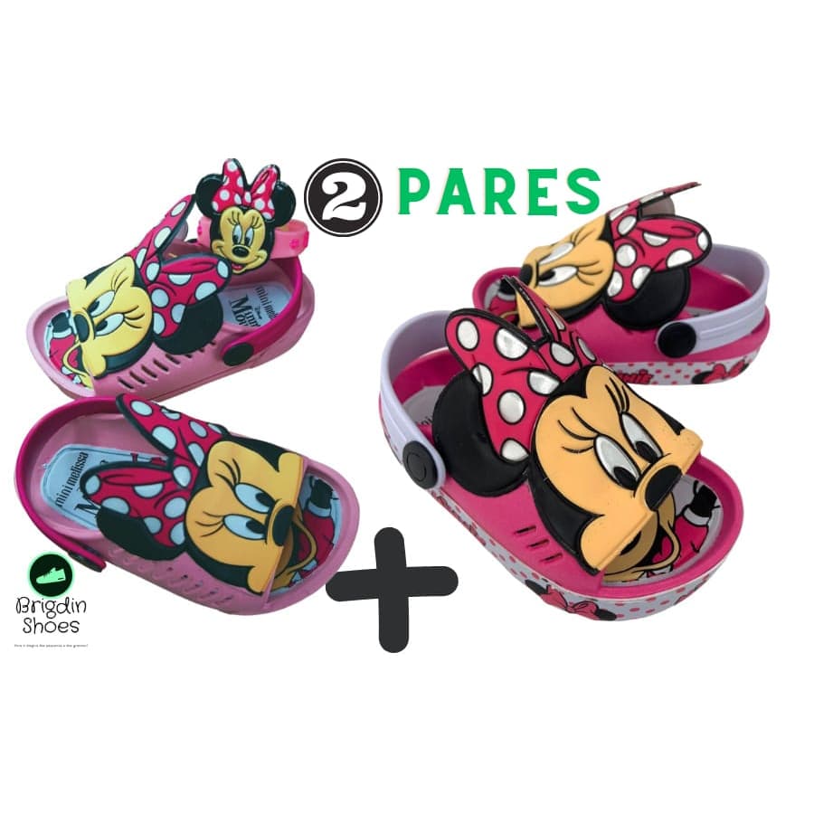 Sandália Minnie babuche infantil menina sandalia feminina 2 Pares sandalia menina papete infantil
