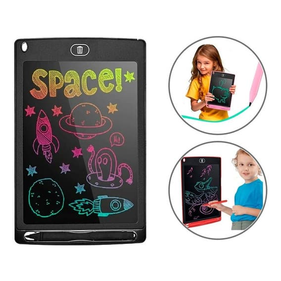 Lousa Lousinha Magica Infantil Unisexx Brinquedo Menino Menina Tela Colorida Tablet Lcd Escrever Desenhar Pintar Lousa na Cor Vermelho Azul Preto Branco Rosa Verde