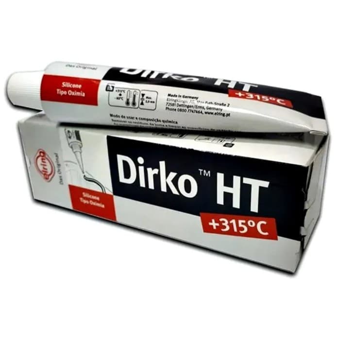 Cola De Motor Silicone Dirko Elring Alta Temperatura Preta Black 70G Oximia