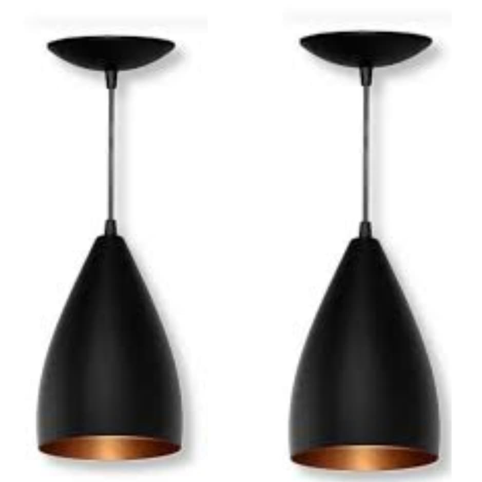 Kit 2 Pendente Vegas Lustres ( Preto com a textura Bronze )
