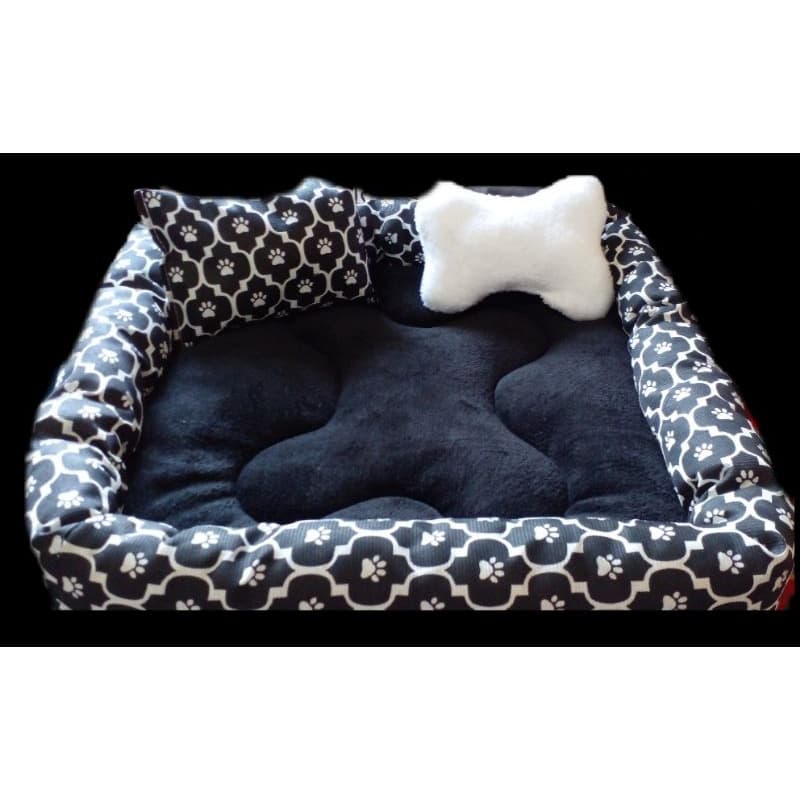 Cama caminha pet para cães e gatos preta