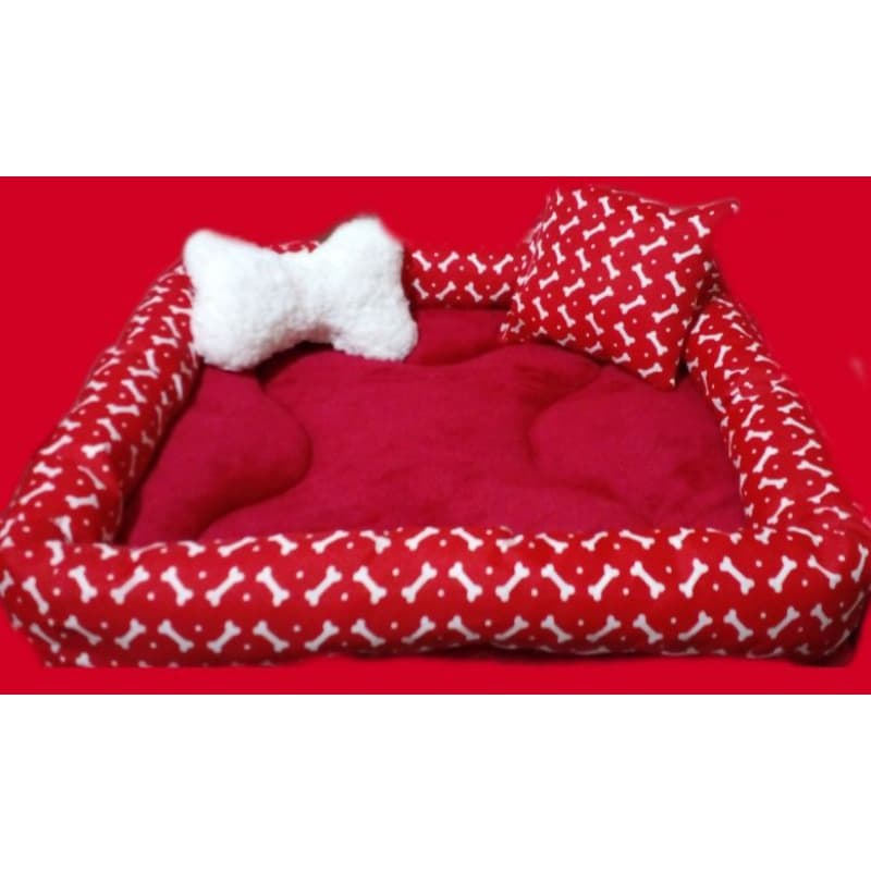 Cama caminha pet pra cães e gatos osso vermelha 🐱🐶