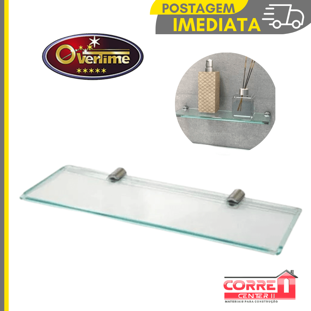 Porta Shampoo Multiuso Suporte ACRÍLICO Banheiro Retangular 11cm x 30cm | Overtime