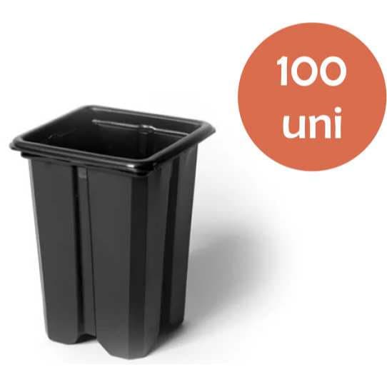 Kit 100 Vaso Pote De Muda Quadrado 8x7 cm Para Produtor Plantas Suculentas - Nutriplan